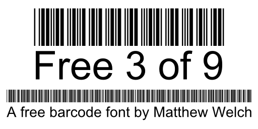Free 3 of 9 font sample