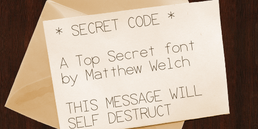 Secret Code font sample