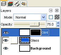 Layers list with Glint layer and layer mask